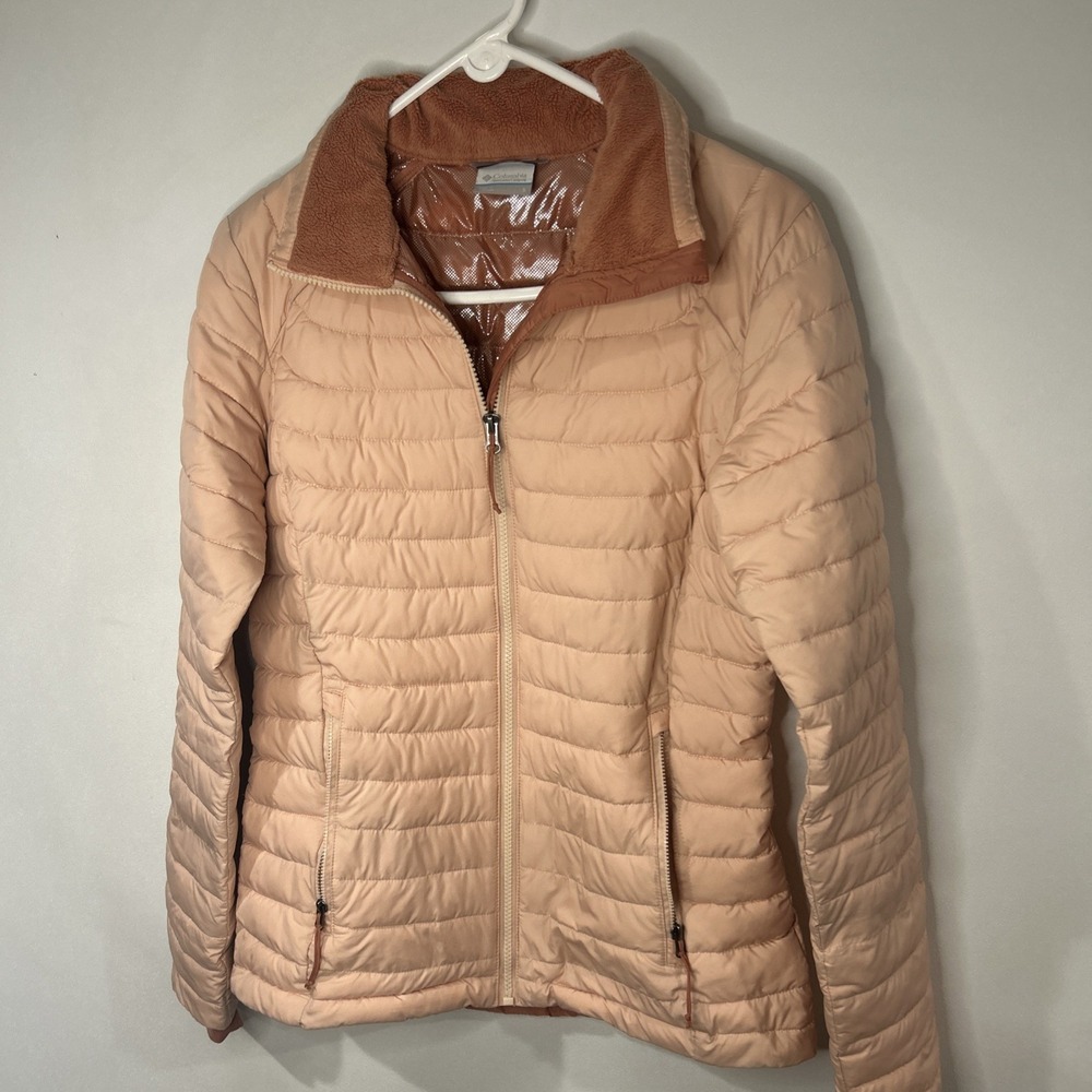 Columbia Pink‎ Puffer Ski Jacket Womens Small Omni Heat Quilted